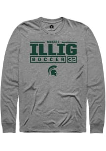 Maggie Illig Rally Mens Graphite Michigan State Spartans NIL Stacked Box Tee