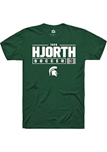 Taya Hjorth  Michigan State Spartans Green Rally NIL Stacked Box Short Sleeve T Shirt