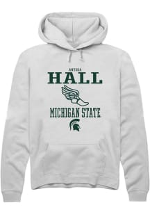 Anyssa Hall Rally Mens White Michigan State Spartans NIL Sport Icon Hooded Sweatshirt
