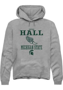 Anyssa Hall Rally Mens Graphite Michigan State Spartans NIL Sport Icon Hooded Sweatshirt