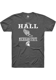 Anyssa Hall Dark Grey Michigan State Spartans NIL Sport Icon Short Sleeve T Shirt