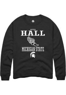 Anyssa Hall Rally Mens Black Michigan State Spartans NIL Sport Icon Crew Sweatshirt