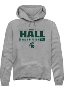 Anyssa Hall Rally Mens Graphite Michigan State Spartans NIL Stacked Box Hooded Sweatshirt