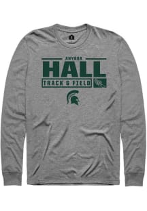 Anyssa Hall Rally Mens Graphite Michigan State Spartans NIL Stacked Box Tee