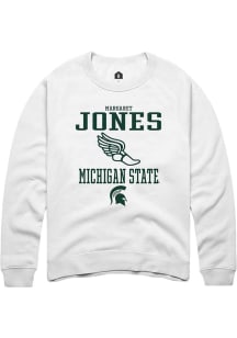 Margaret Jones Rally Mens White Michigan State Spartans NIL Sport Icon Crew Sweatshirt