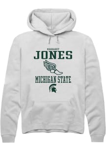 Margaret Jones Rally Mens White Michigan State Spartans NIL Sport Icon Hooded Sweatshirt