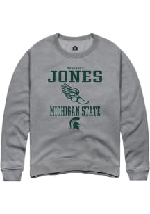 Margaret Jones Rally Mens Graphite Michigan State Spartans NIL Sport Icon Crew Sweatshirt