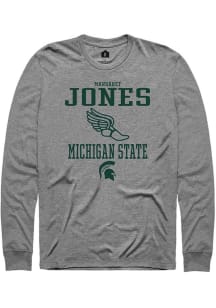 Margaret Jones Rally Mens Graphite Michigan State Spartans NIL Sport Icon Tee