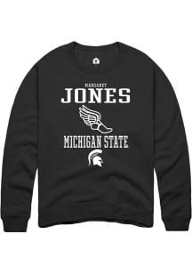 Margaret Jones Rally Mens Black Michigan State Spartans NIL Sport Icon Crew Sweatshirt