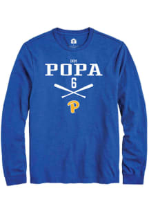 Dom Popa  Pitt Panthers Blue Rally NIL Sport Icon Long Sleeve T Shirt