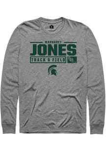 Margaret Jones Rally Mens Graphite Michigan State Spartans NIL Stacked Box Tee