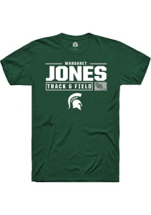 Margaret Jones Green Michigan State Spartans NIL Stacked Box Short Sleeve T Shirt