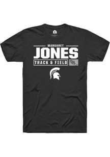 Margaret Jones Black Michigan State Spartans NIL Stacked Box Short Sleeve T Shirt