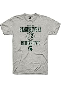 Karolina Staniszewska  Michigan State Spartans Ash Rally NIL Sport Icon Short Sleeve T Shirt