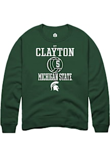 Ky Clayton  Rally Michigan State Spartans Mens Green NIL Sport Icon Long Sleeve Crew Sweatshirt