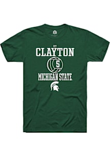 Ky Clayton  Michigan State Spartans Green Rally NIL Sport Icon Short Sleeve T Shirt