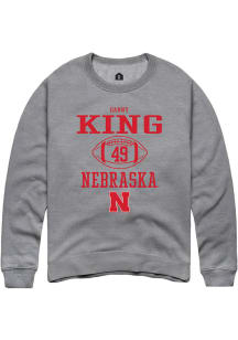 Danny King Rally Mens Graphite Nebraska Cornhuskers NIL Sport Icon Crew Sweatshirt