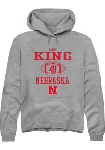 Danny King Rally Mens Graphite Nebraska Cornhuskers NIL Sport Icon Hooded Sweatshirt