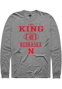 Danny King Rally Mens Graphite Nebraska Cornhuskers NIL Sport Icon Tee