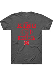 Danny King Dark Grey Nebraska Cornhuskers NIL Sport Icon Short Sleeve T Shirt