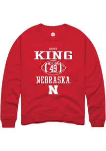 Danny King Rally Mens Red Nebraska Cornhuskers NIL Sport Icon Crew Sweatshirt