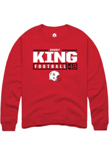 Danny King Rally Mens Red Nebraska Cornhuskers NIL Stacked Box Crew Sweatshirt