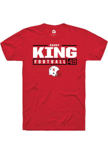 Danny King Red Nebraska Cornhuskers NIL Stacked Box Short Sleeve T Shirt