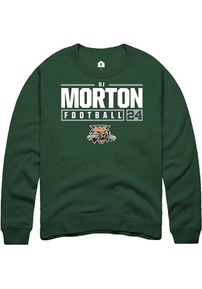 Dj Morton Rally Ohio Bobcats Mens NIL Stacked Box Long Sleeve Crew Sweatshirt