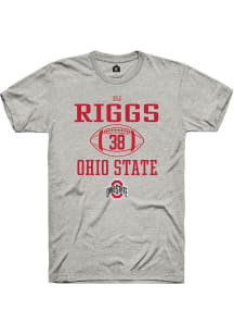 Eli Riggs Ash Ohio State Buckeyes NIL Sport Icon Short Sleeve T Shirt