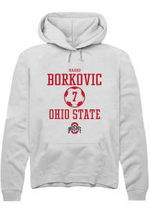 Marko Borkovic Rally Mens White Ohio State Buckeyes NIL Sport Icon Hooded Sweatshirt