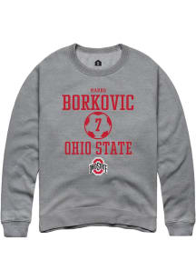 Marko Borkovic Rally Mens Graphite Ohio State Buckeyes NIL Sport Icon Crew Sweatshirt