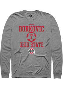 Marko Borkovic Rally Mens Graphite Ohio State Buckeyes NIL Sport Icon Tee