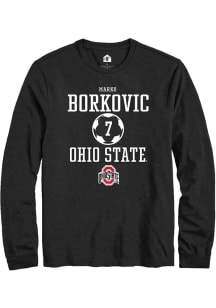 Marko Borkovic Rally Mens Black Ohio State Buckeyes NIL Sport Icon Tee
