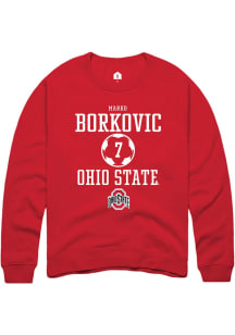 Marko Borkovic Rally Mens Red Ohio State Buckeyes NIL Sport Icon Crew Sweatshirt