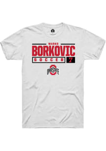Marko Borkovic White Ohio State Buckeyes NIL Stacked Box Short Sleeve T Shirt