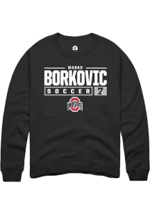 Marko Borkovic Rally Mens Black Ohio State Buckeyes NIL Stacked Box Crew Sweatshirt