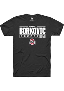Marko Borkovic Black Ohio State Buckeyes NIL Stacked Box Short Sleeve T Shirt