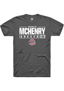 Nicholas McHenry Dark Grey Ohio State Buckeyes NIL Stacked Box Short Sleeve T Shirt