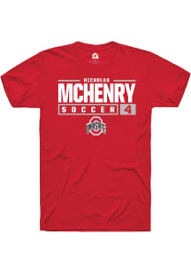 Nicholas McHenry Red Ohio State Buckeyes NIL Stacked Box Short Sleeve T Shirt