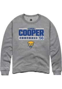 Lyndon Cooper Rally Mens Graphite Pitt Panthers NIL Stacked Box Crew Sweatshirt