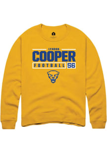 Lyndon Cooper Rally Mens Gold Pitt Panthers NIL Stacked Box Crew Sweatshirt