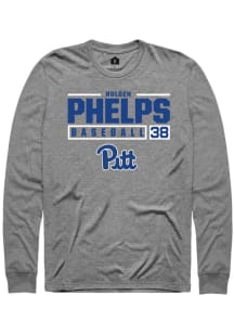 Holden Phelps  Pitt Panthers Grey Rally NIL Stacked Box Long Sleeve T Shirt