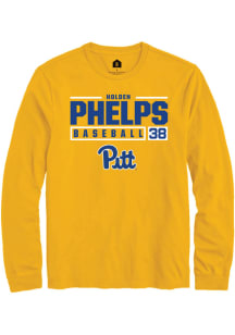 Holden Phelps  Pitt Panthers Gold Rally NIL Stacked Box Long Sleeve T Shirt