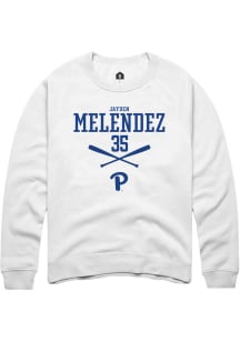 Jayden Melendez Rally Mens White Pitt Panthers NIL Sport Icon Crew Sweatshirt
