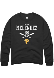 Jayden Melendez Rally Mens Black Pitt Panthers NIL Sport Icon Crew Sweatshirt