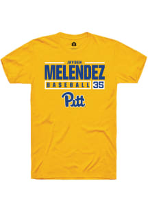Jayden Melendez  Pitt Panthers Gold Rally NIL Stacked Box Short Sleeve T Shirt