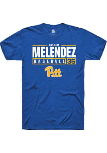 Jayden Melendez  Pitt Panthers Blue Rally NIL Stacked Box Short Sleeve T Shirt