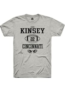 Zane Kinsey Ash Cincinnati Bearcats NIL Sport Icon Short Sleeve T Shirt