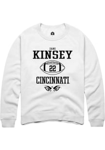 Zane Kinsey Rally Mens White Cincinnati Bearcats NIL Sport Icon Crew Sweatshirt