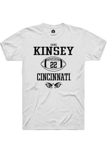 Zane Kinsey White Cincinnati Bearcats NIL Sport Icon Short Sleeve T Shirt